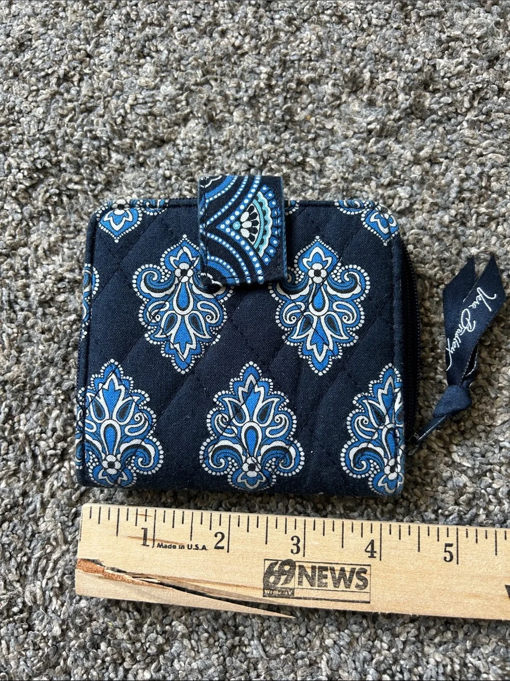 Vera Bradley Navy and Light Blue Quilted Crossbody with Matching Wallet